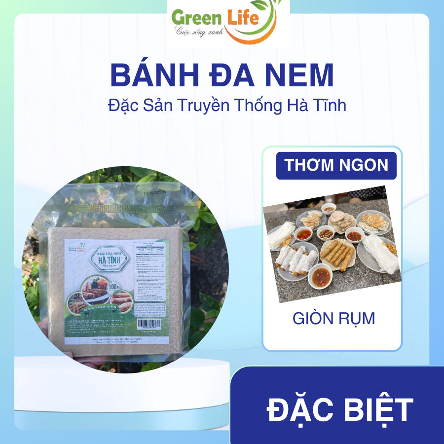 Combo 10 Gói Bánh Đa Nem Đặc Sản Hà Tĩnh Loại Đặc Biệt Hút Chân Không 500g